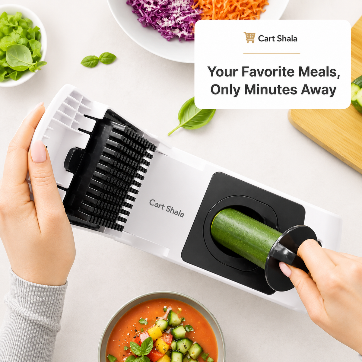 Cart Shala Pro Vegetable Chopper – Multiple Cutting Blades & Easy Meal Prep Tool