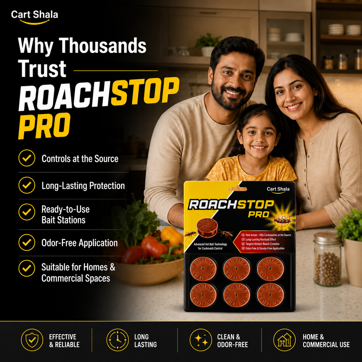 Cockroach Control Bait Stations – 6 Pcs Pack