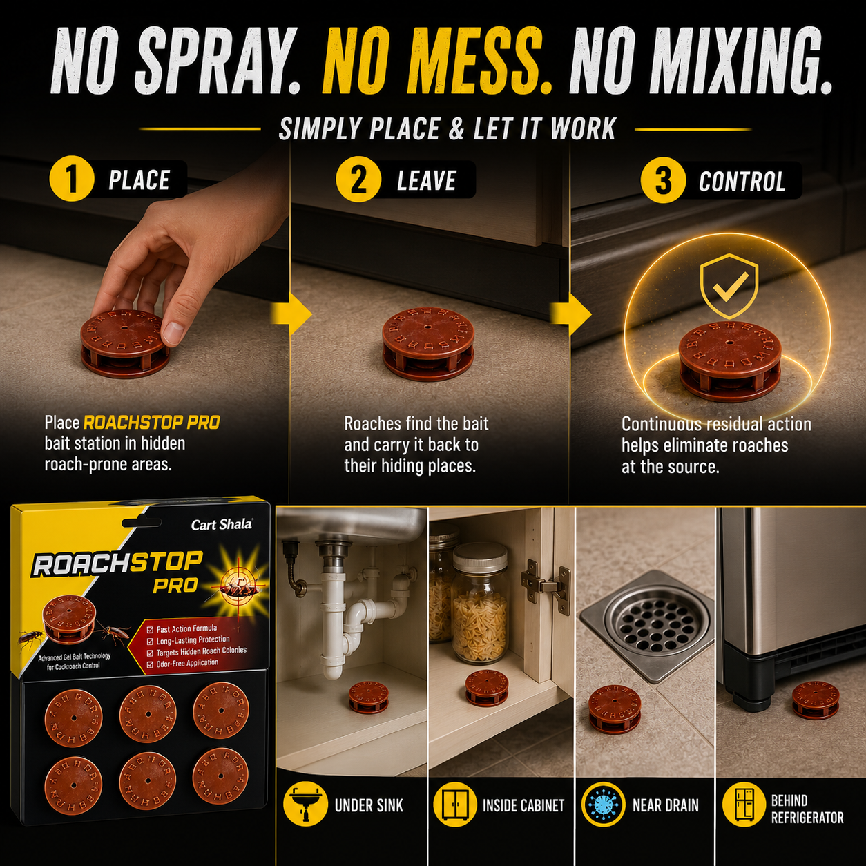 Cockroach Control Bait Stations – 6 Pcs Pack