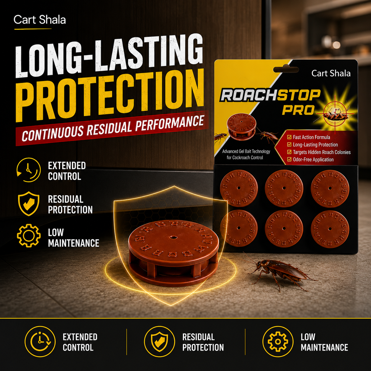 Cockroach Control Bait Stations – 6 Pcs Pack
