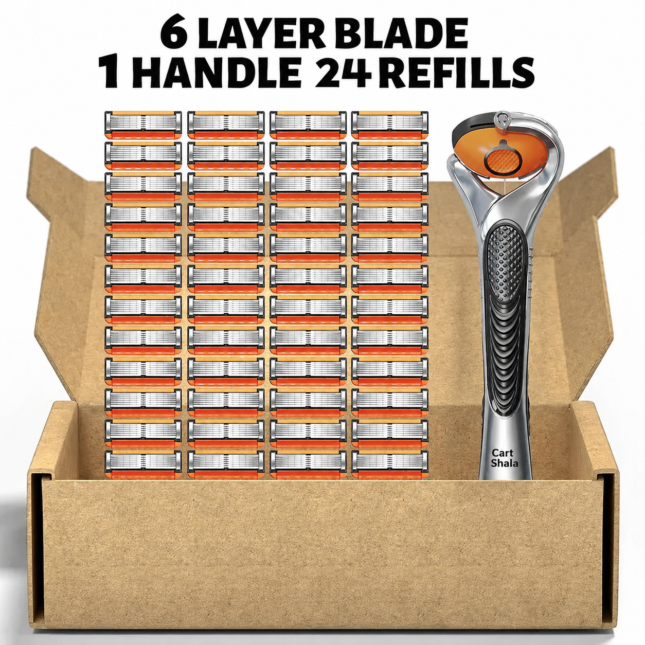 Cart shala Smart Shave Pro Kit Free Handle Included With 24 High Performance Razor Refills