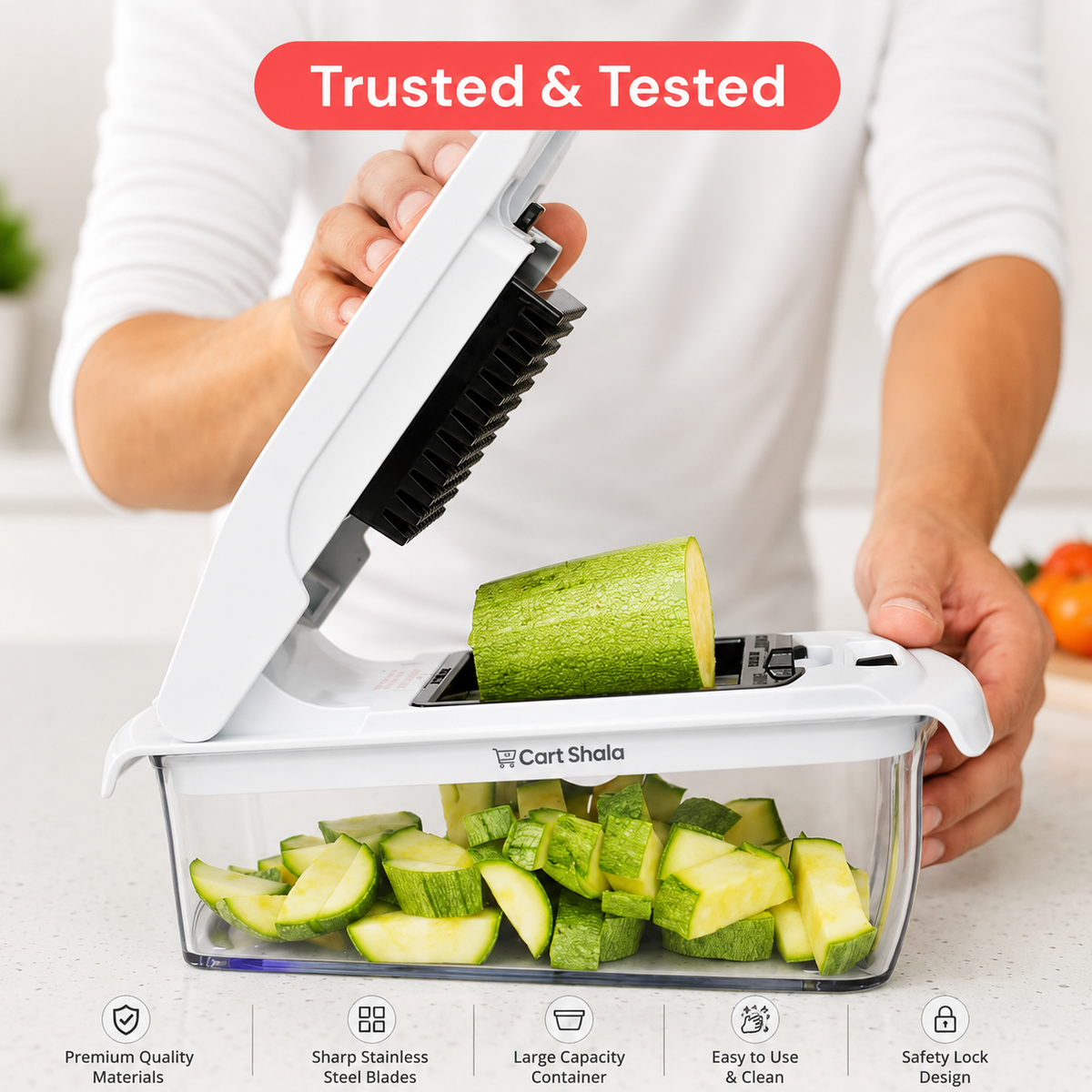Cart Shala Pro Vegetable Chopper – Multiple Cutting Blades & Easy Meal Prep Tool