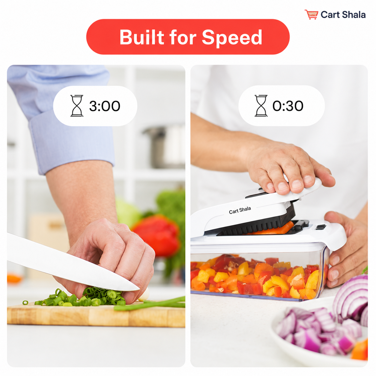Cart Shala Pro Vegetable Chopper – Multiple Cutting Blades & Easy Meal Prep Tool