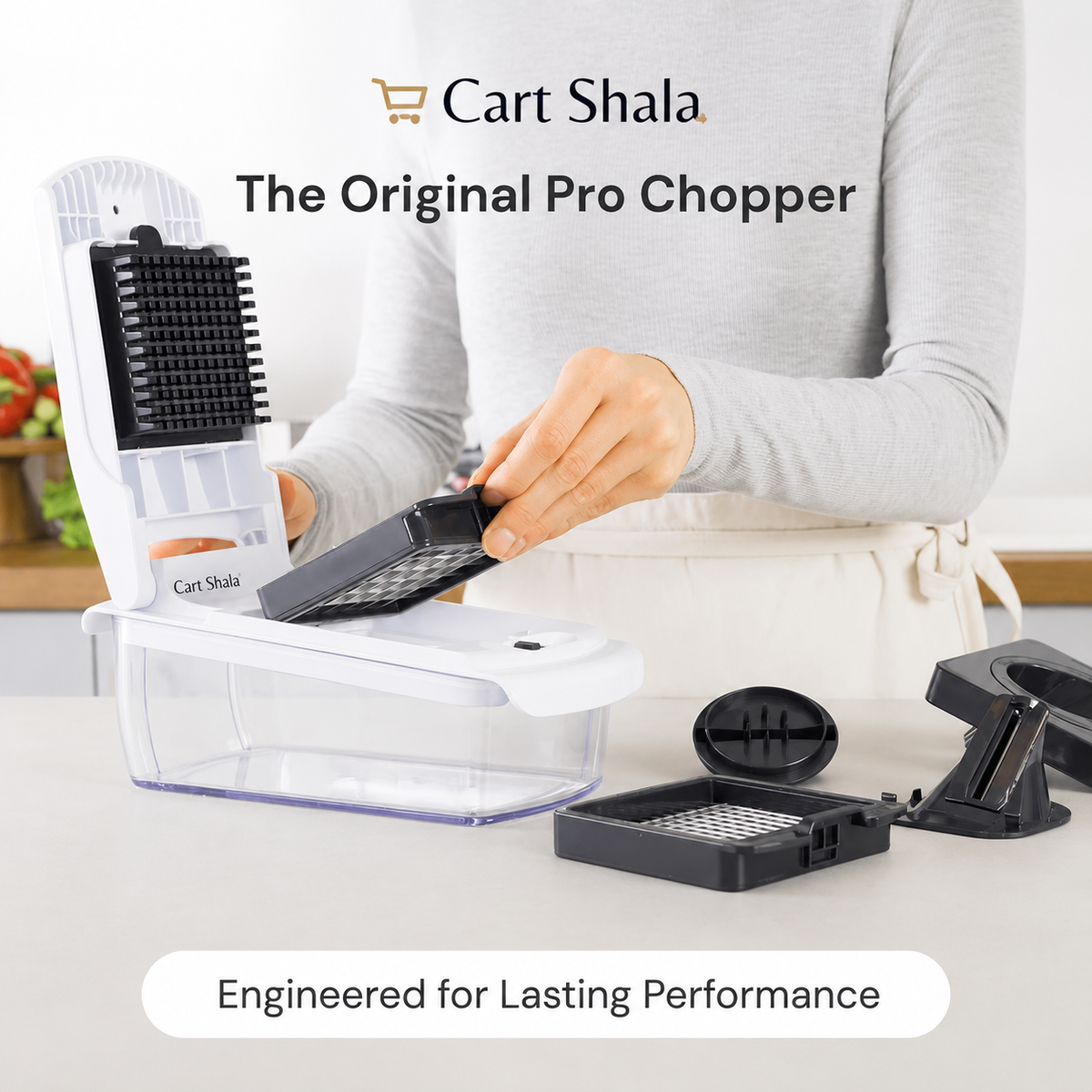 Cart Shala Pro Vegetable Chopper – Multiple Cutting Blades & Easy Meal Prep Tool