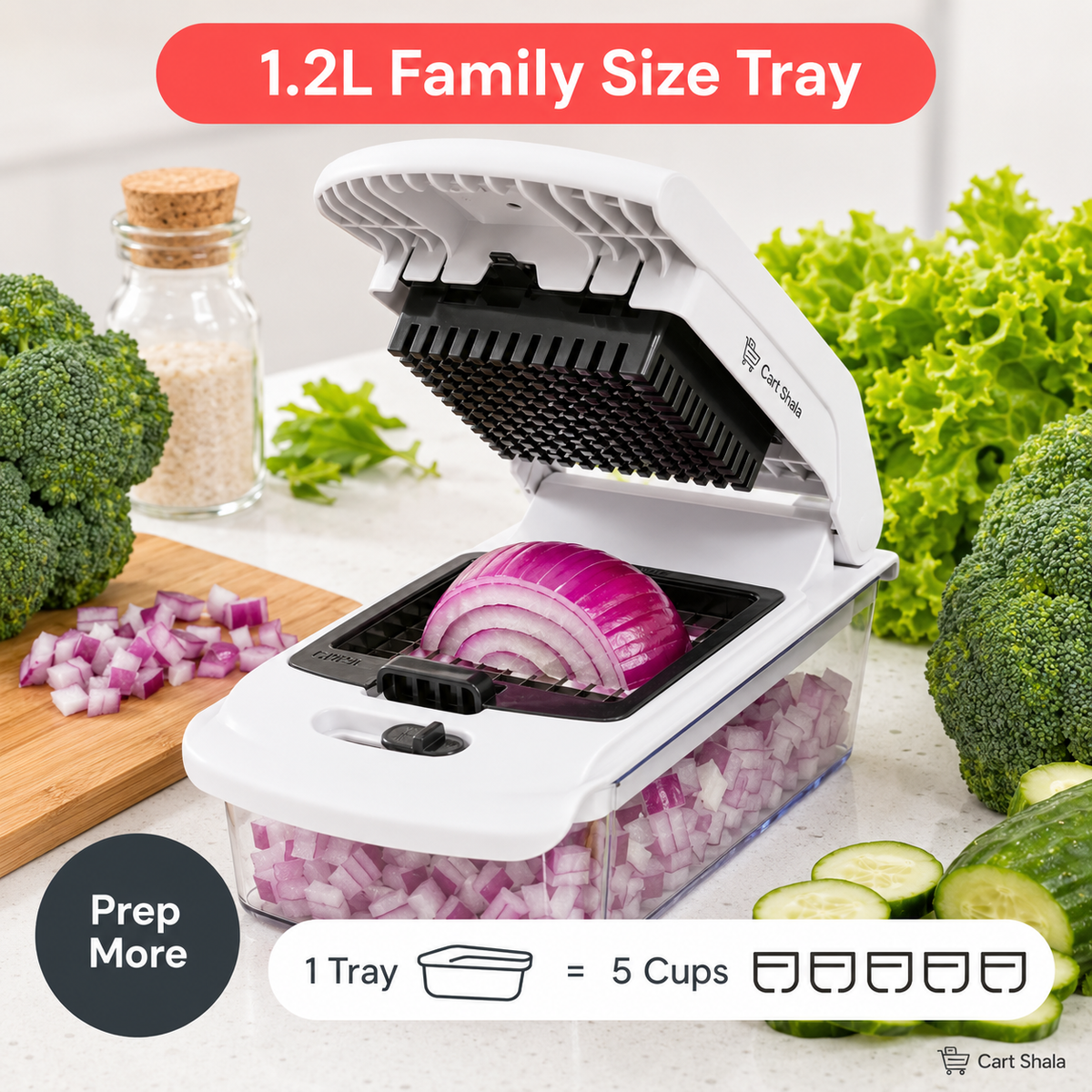 Cart Shala Pro Vegetable Chopper – Multiple Cutting Blades & Easy Meal Prep Tool