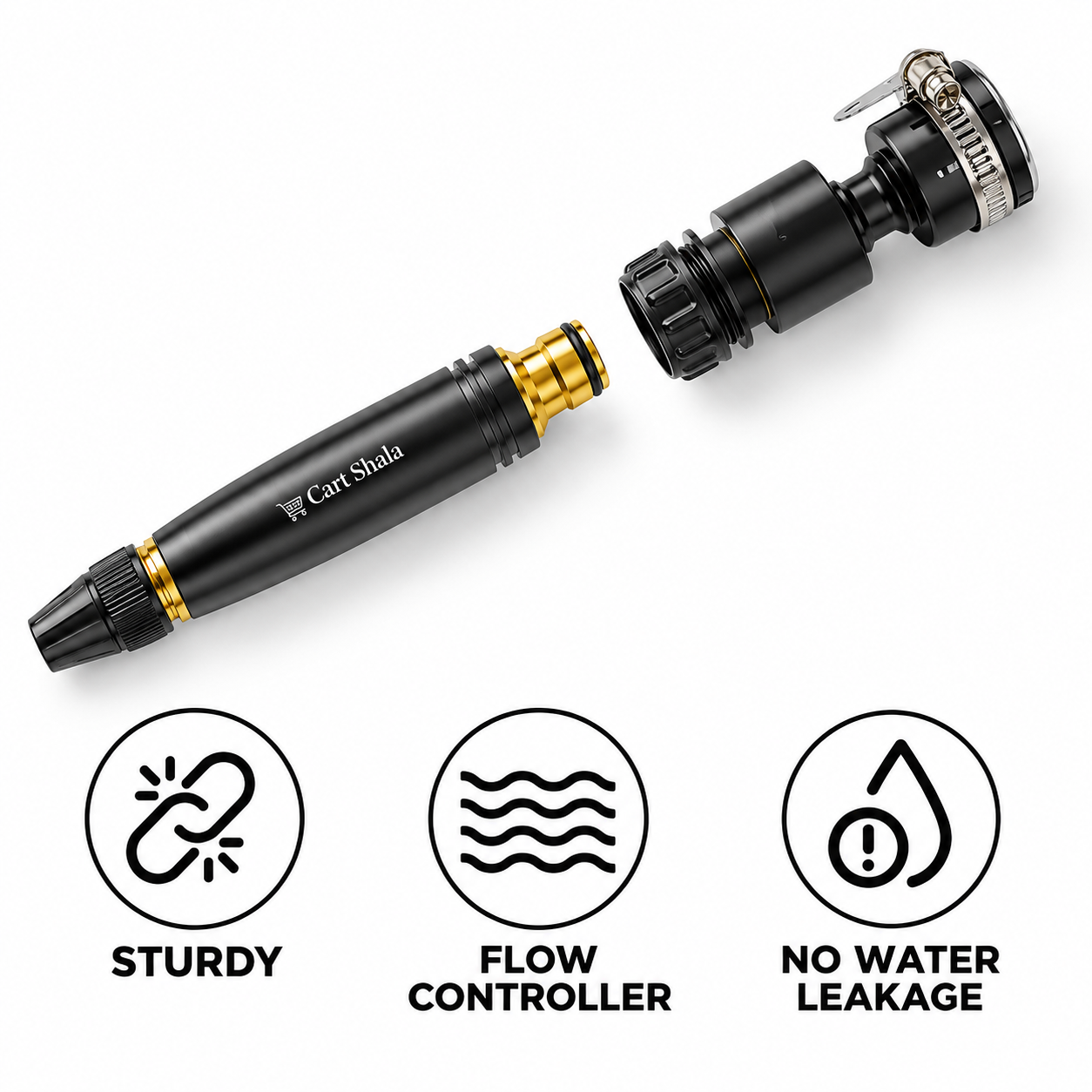 Cart Shala High Pressure Water Spray Gun Nozzle – Adjustable Garden & Car Wash Hose Attachment