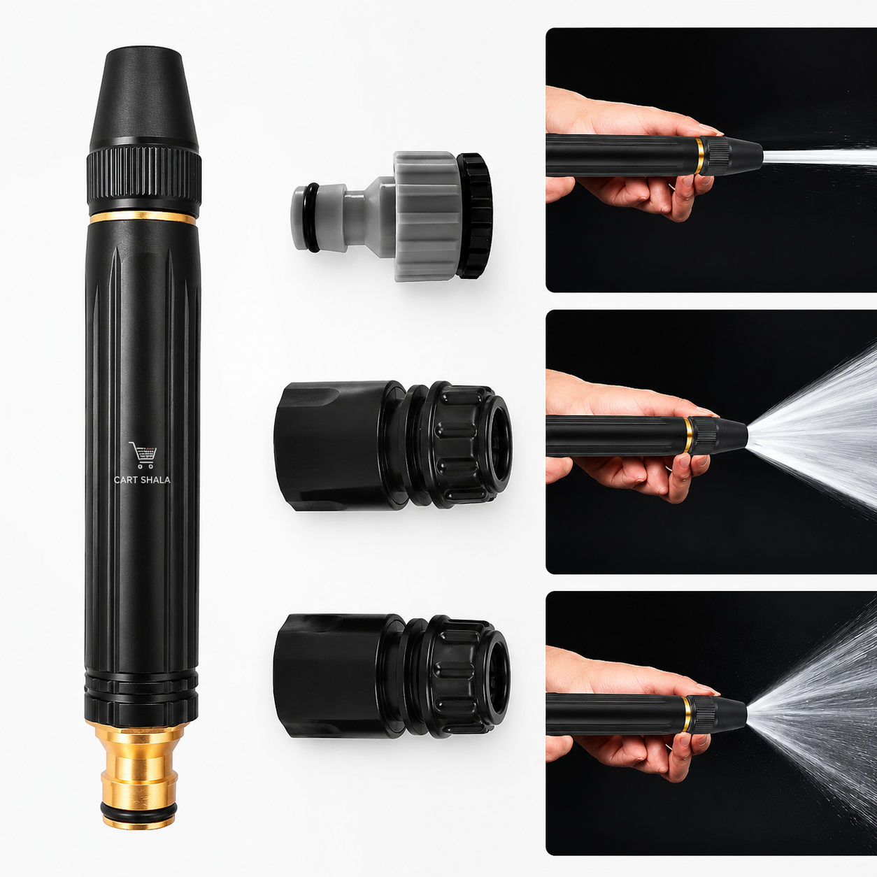 Cart Shala High Pressure Water Spray Gun Nozzle – Adjustable Garden & Car Wash Hose Attachment