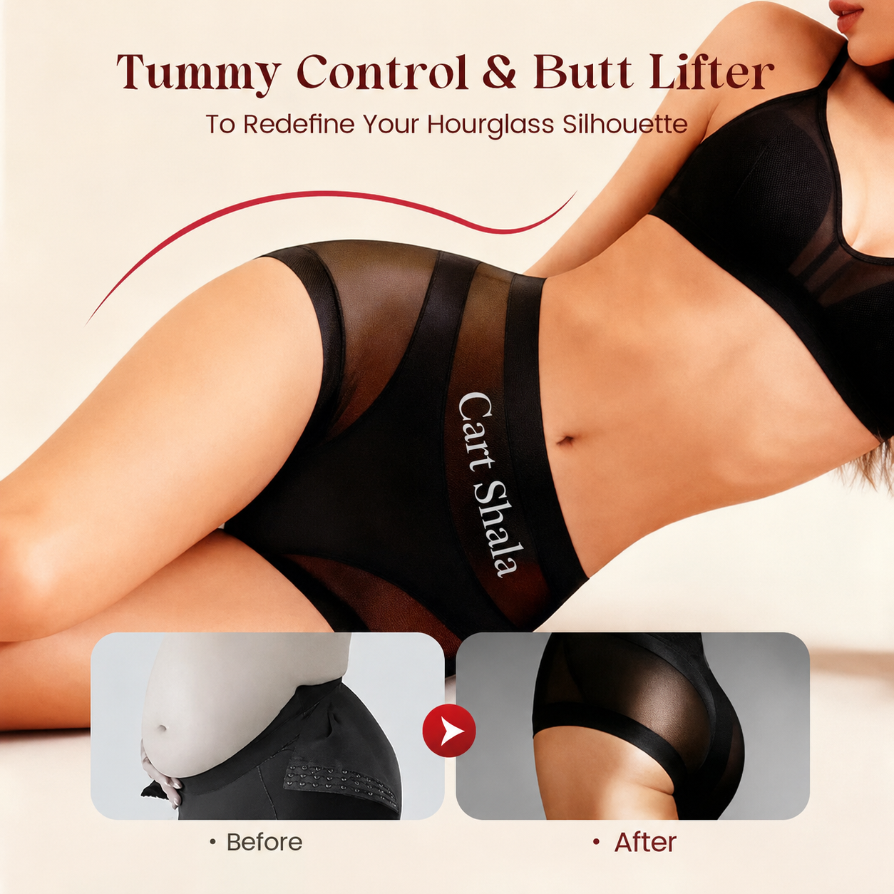 Cart Shala Women’s High-Waist Tummy Control & Butt Lifter Shapewear Underwear