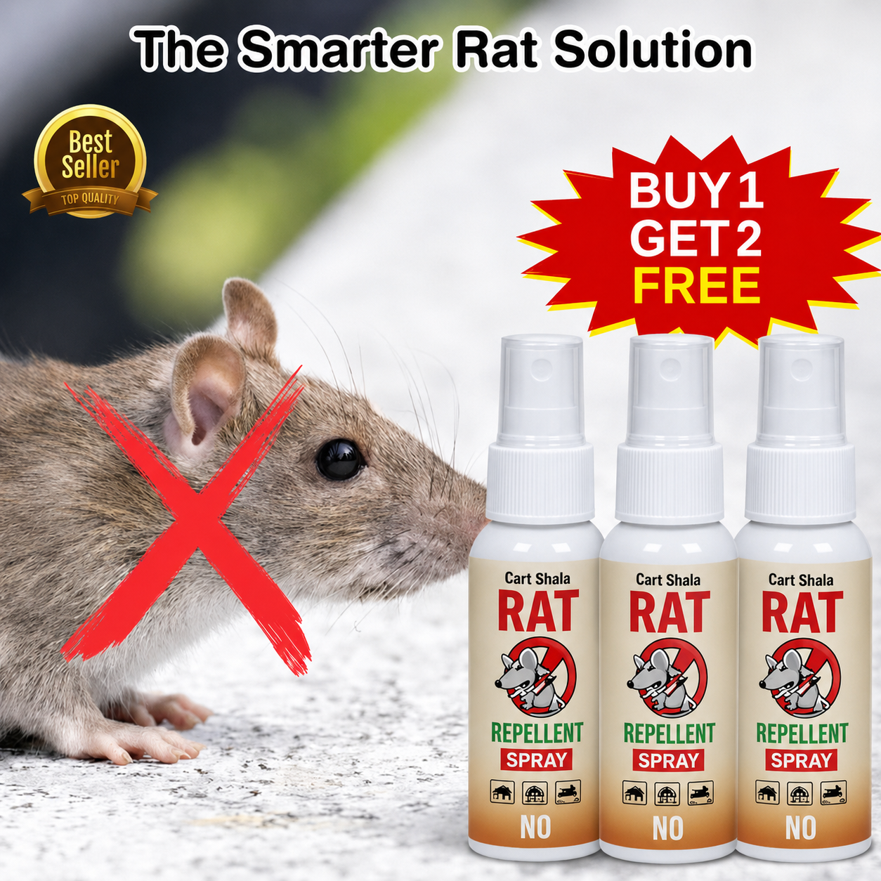 Cart Shala Rat Repellent Spray 50ML Buy 1 Get 2 Free
