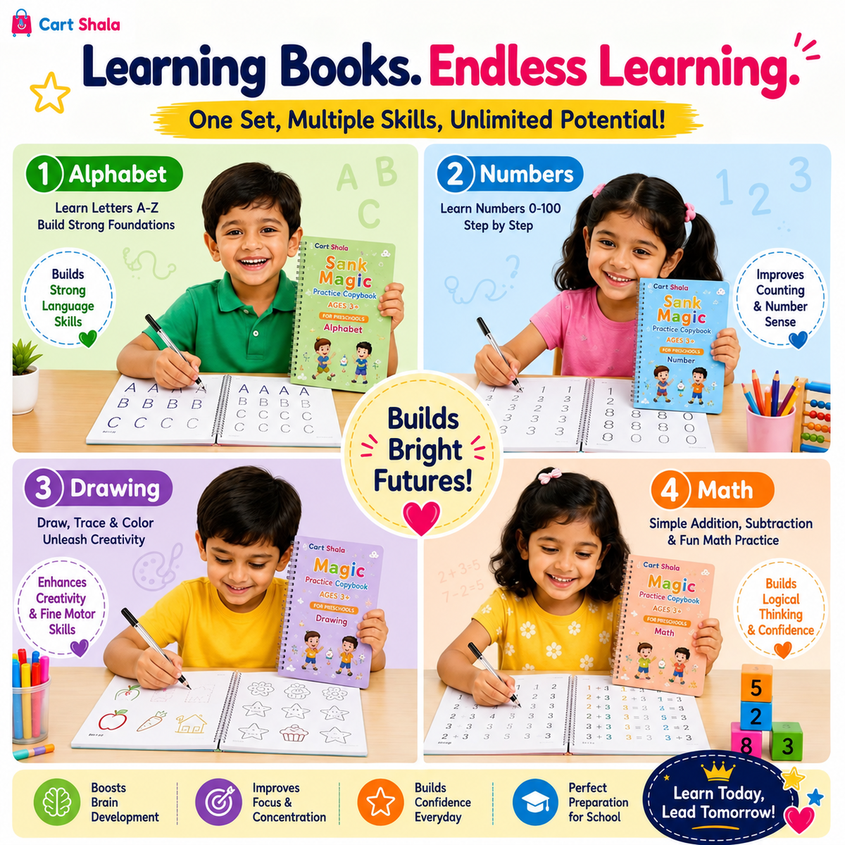 Magic Grooved Writing Practice Workbook Set