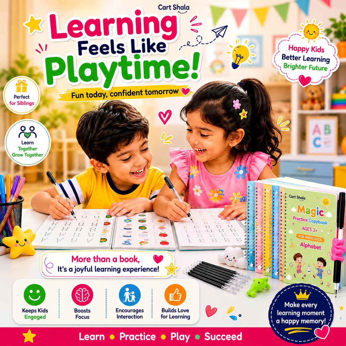Magic Grooved Writing Practice Workbook Set