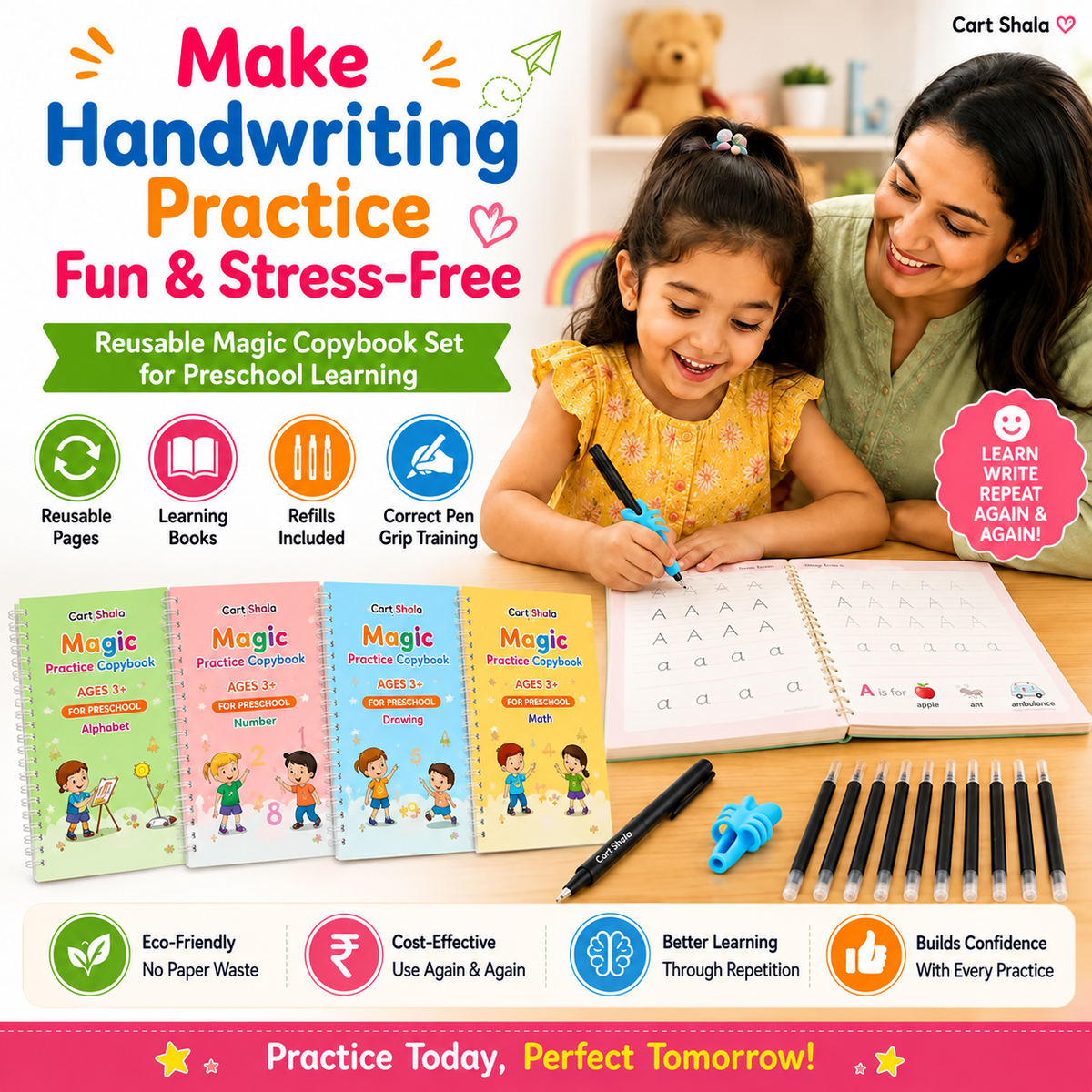 Magic Grooved Writing Practice Workbook Set