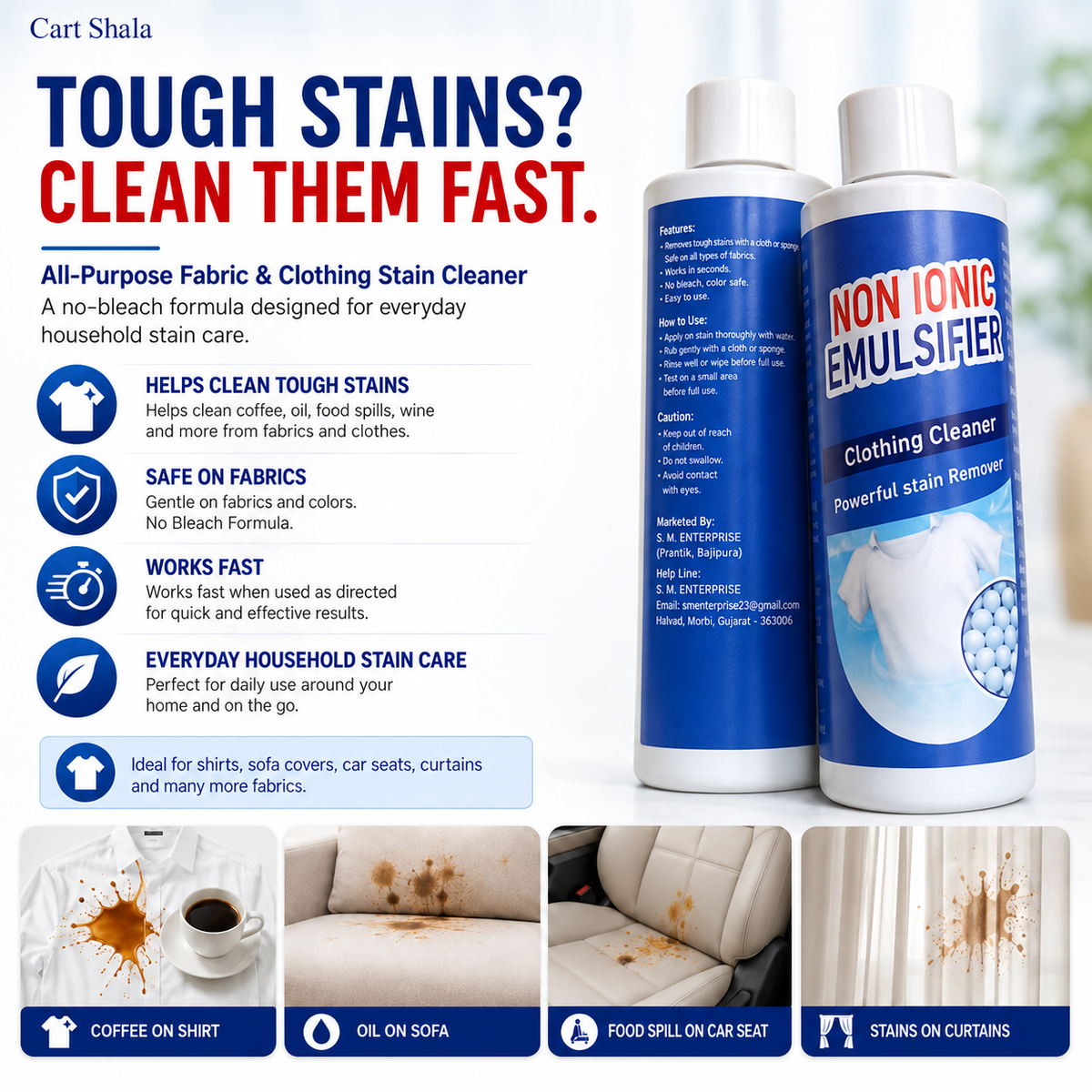 All-Purpose Clothing Stain Cleaner – Removes Coffee, Wine & Oil Stains in Seconds! BUY 1 GET 1 FREE